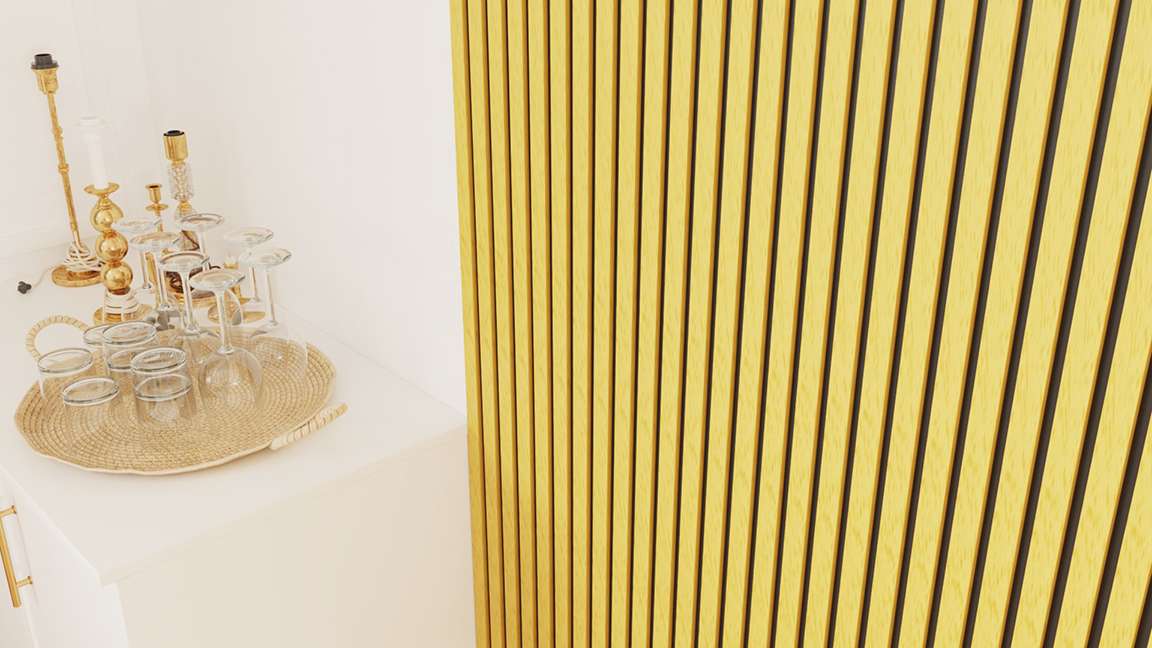 Akustikpaneel 260x60cm GOLD