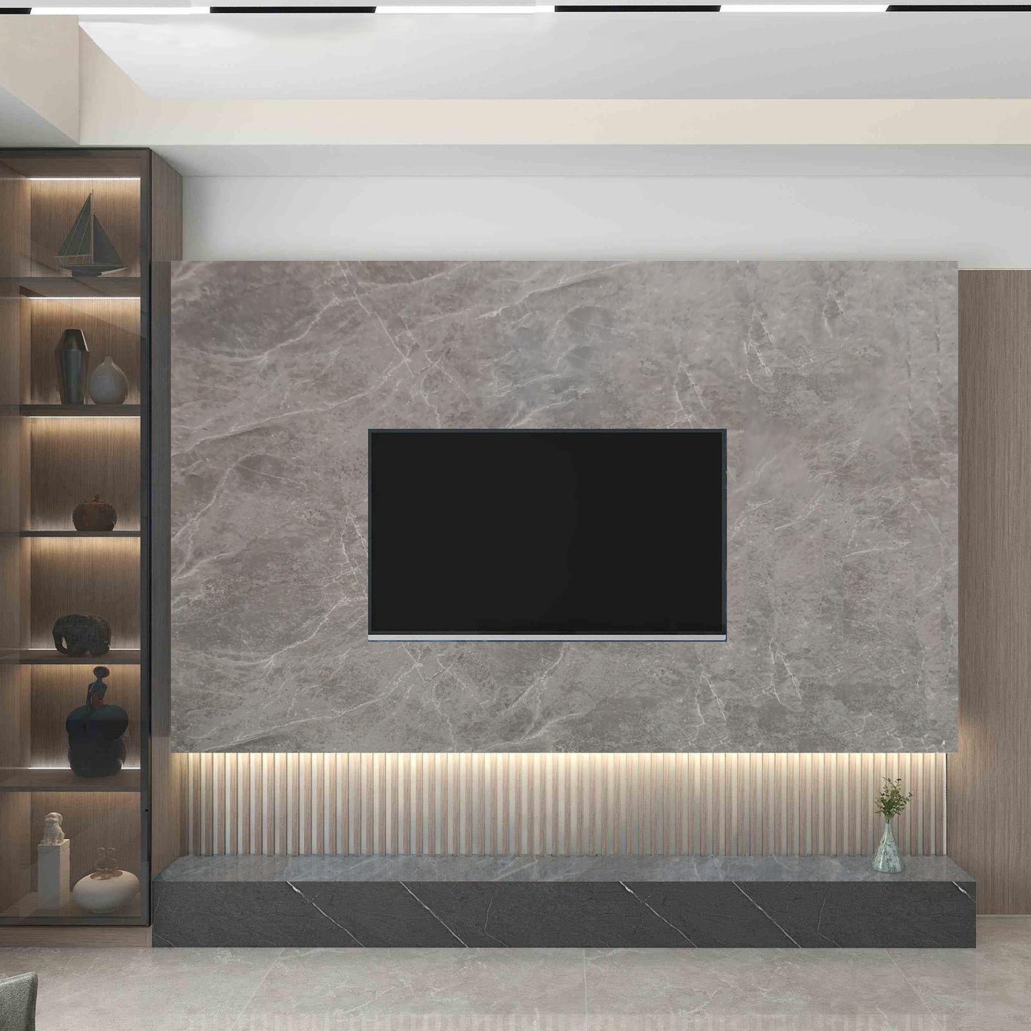 PVC-Paneel 260x120cm GREY MARBLE