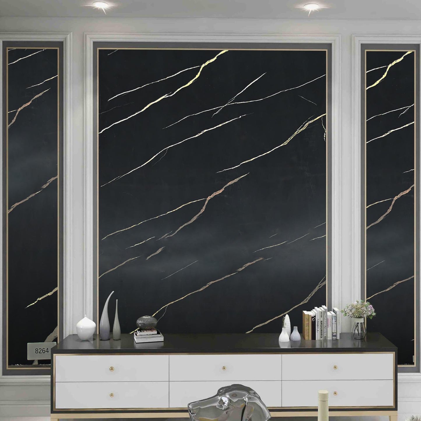 PVC-Paneel 260x120cm BLACK MARBLE